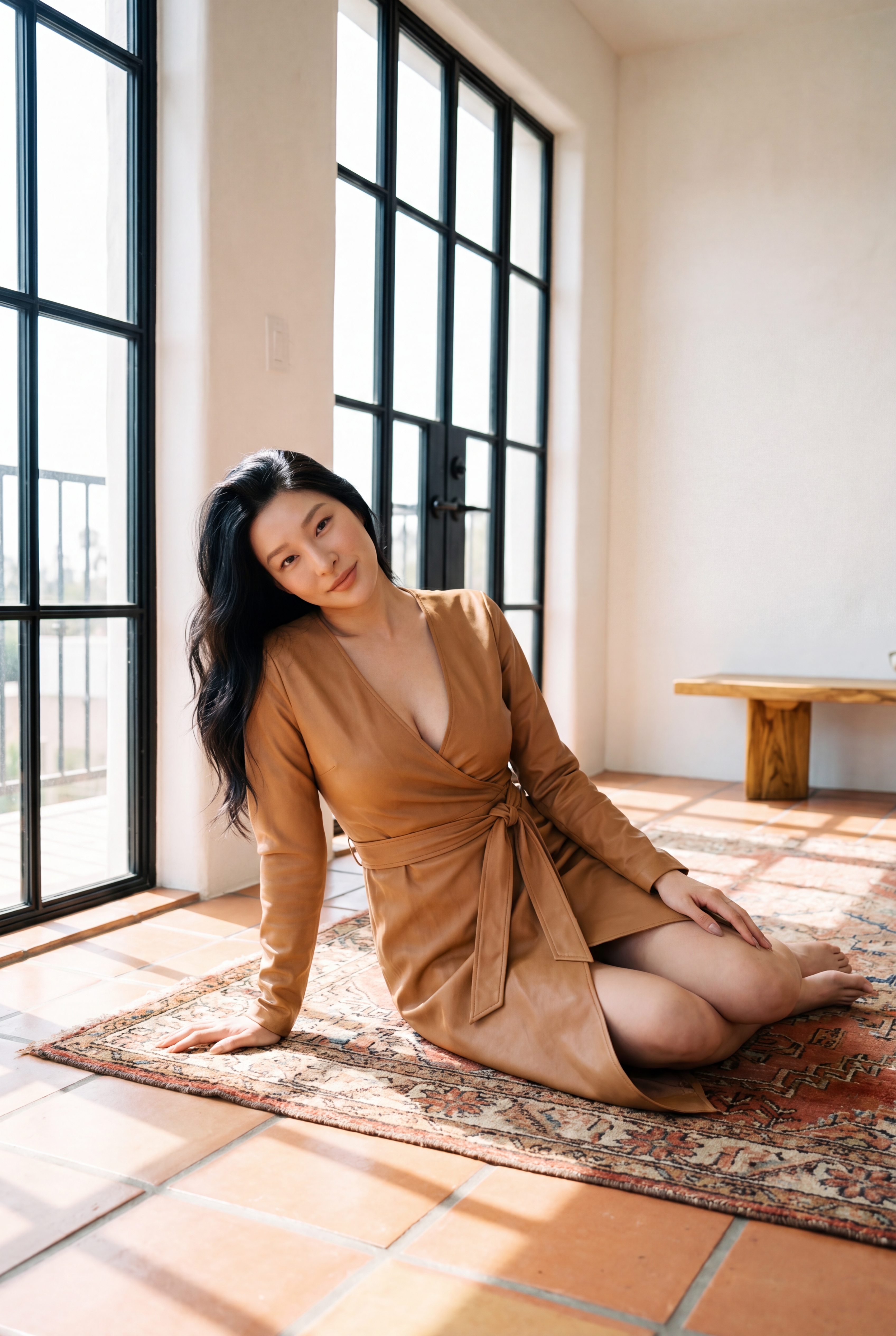 Miki — seated on rug