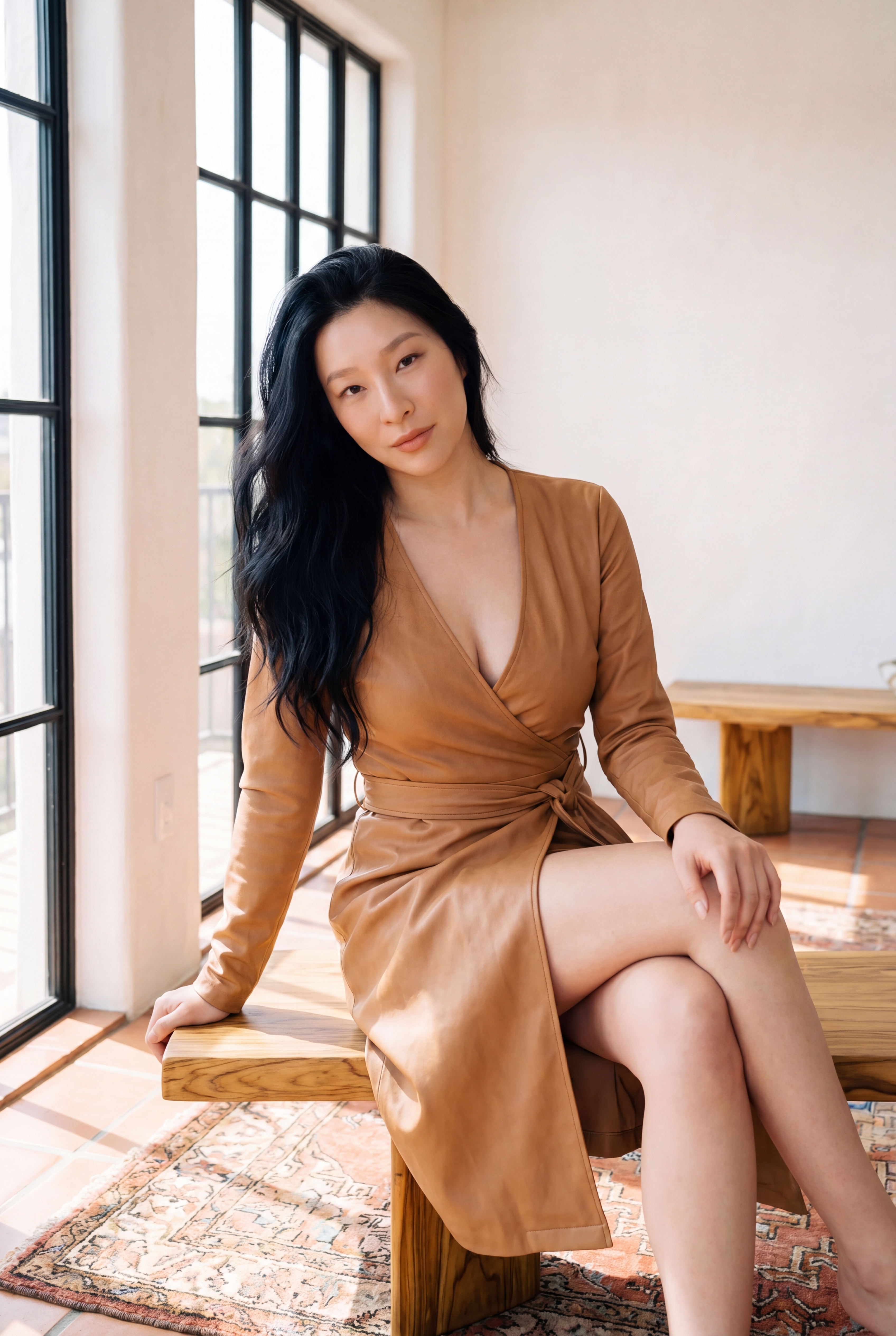 Miki — perched on bench